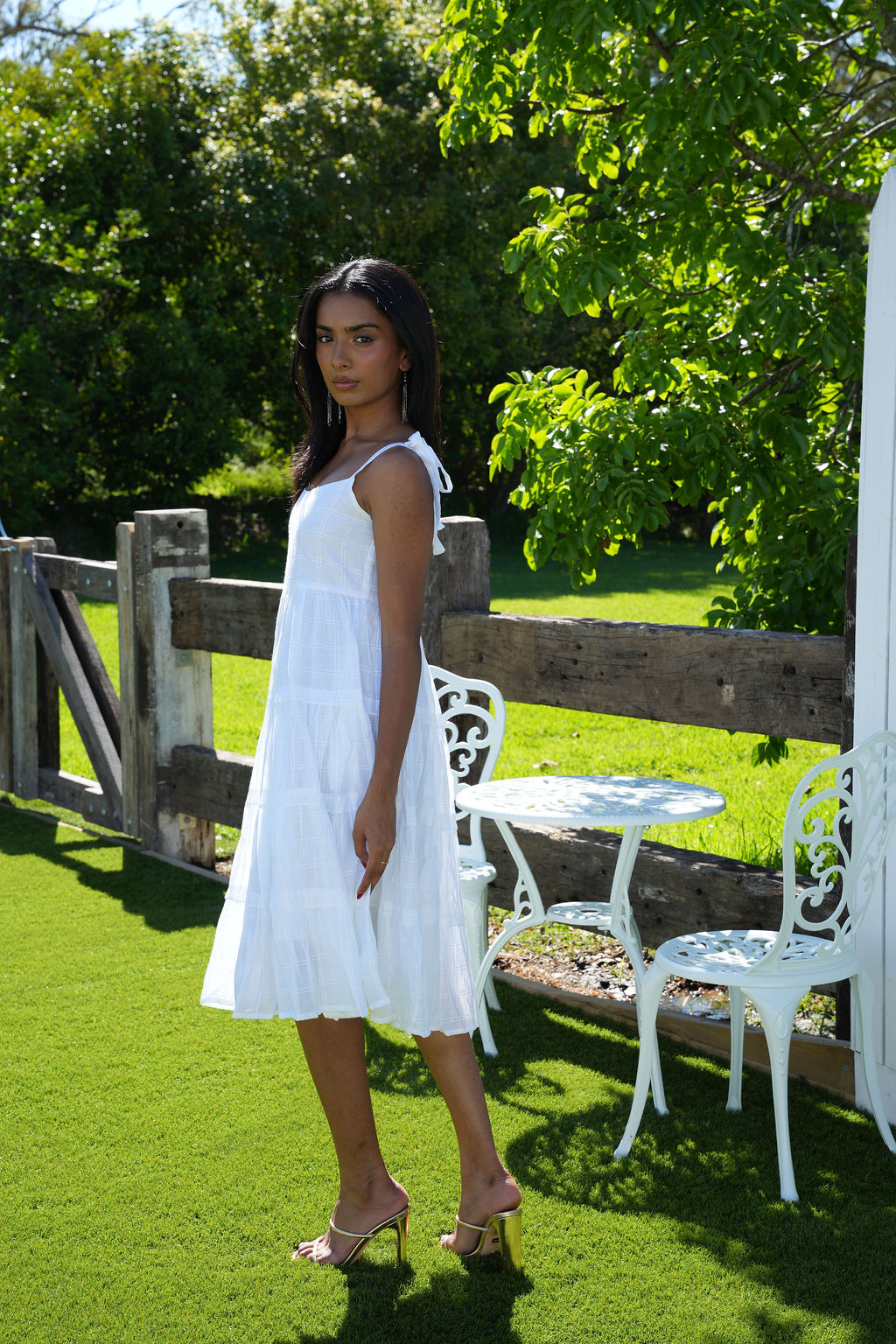 The Seraphina Green Tiered Midi Dress