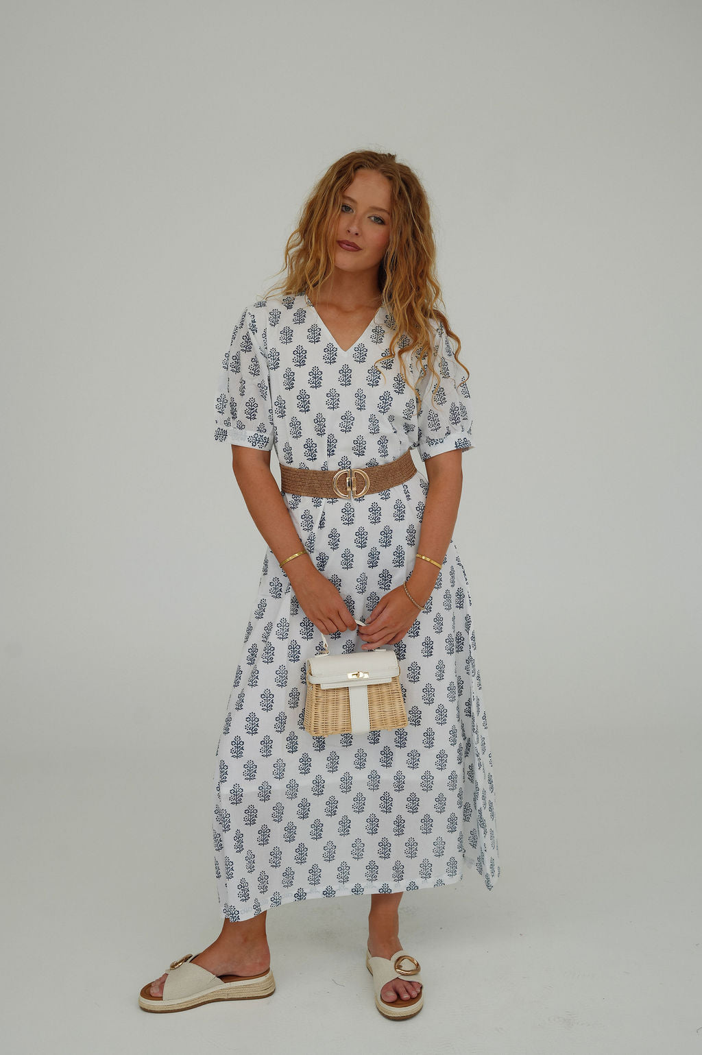 Bohemian Block Print Maxi Dress