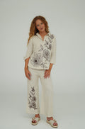 Linen-Look cotton mix two piece Set