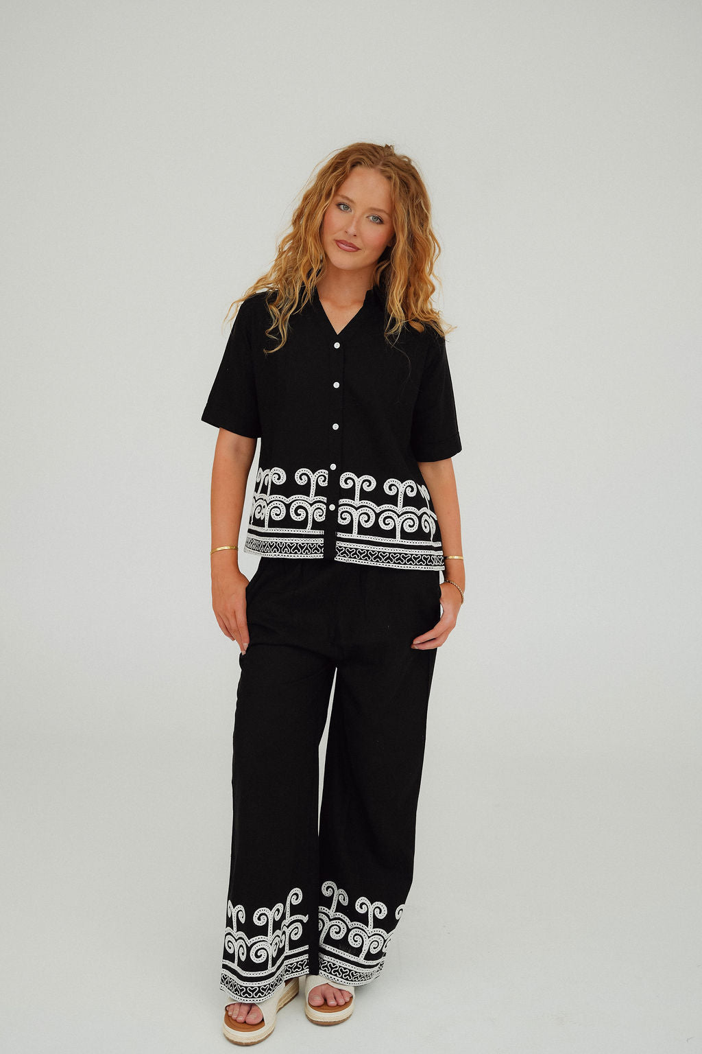 Linen-Look cotton mix two piece Set