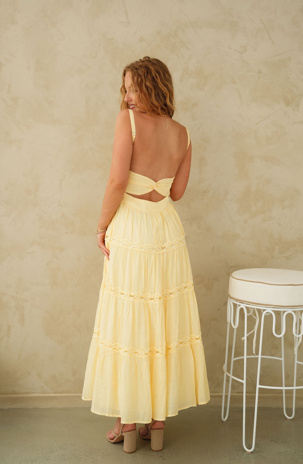 Lemon Drop Tiered Maxi Dress