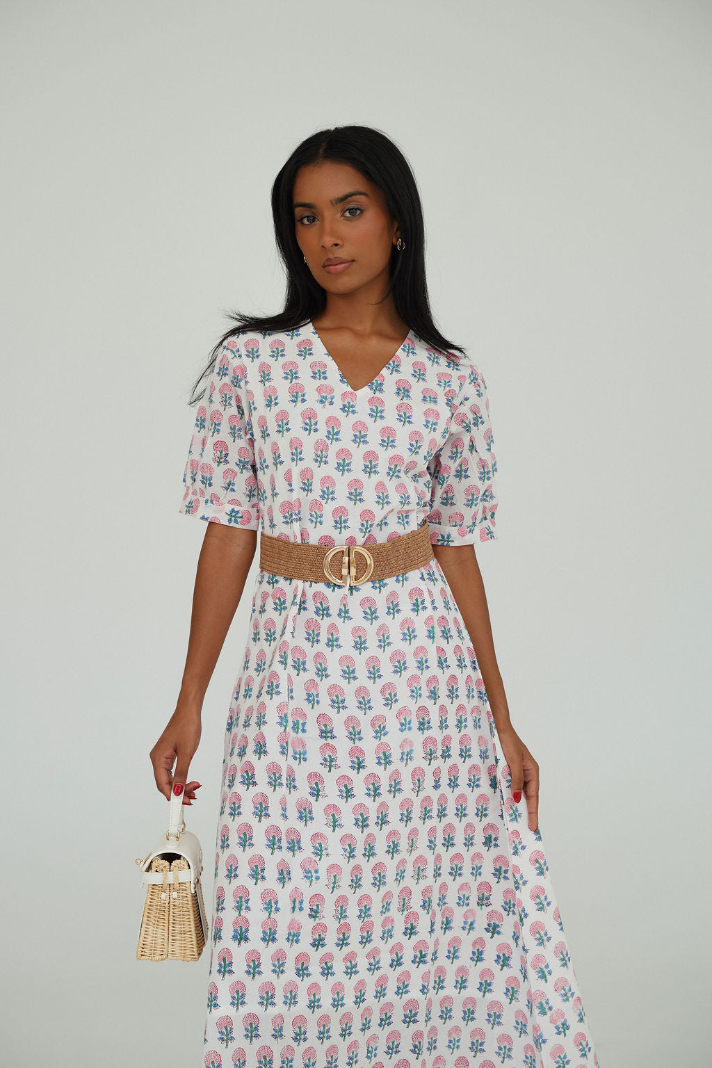 Bohemian Block Print Maxi Dress