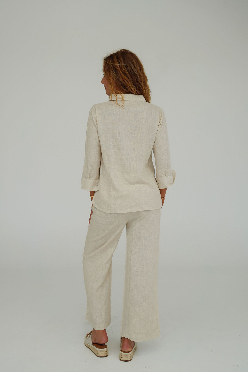 Linen-Look cotton mix two piece Set