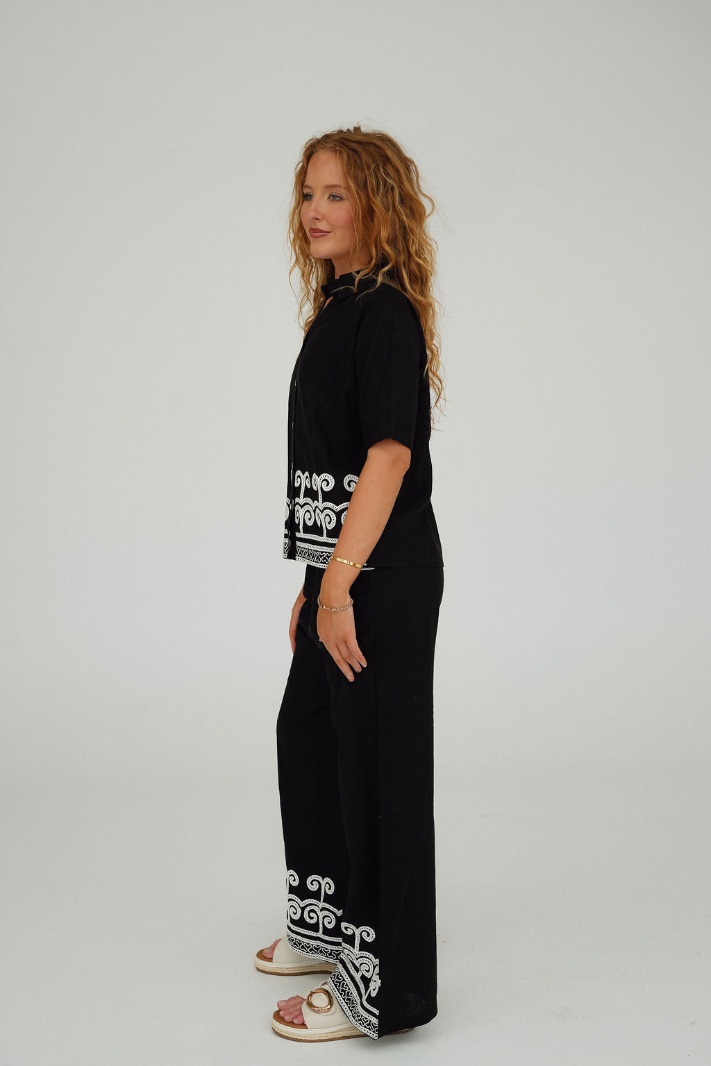 Linen-Look cotton mix two piece Set
