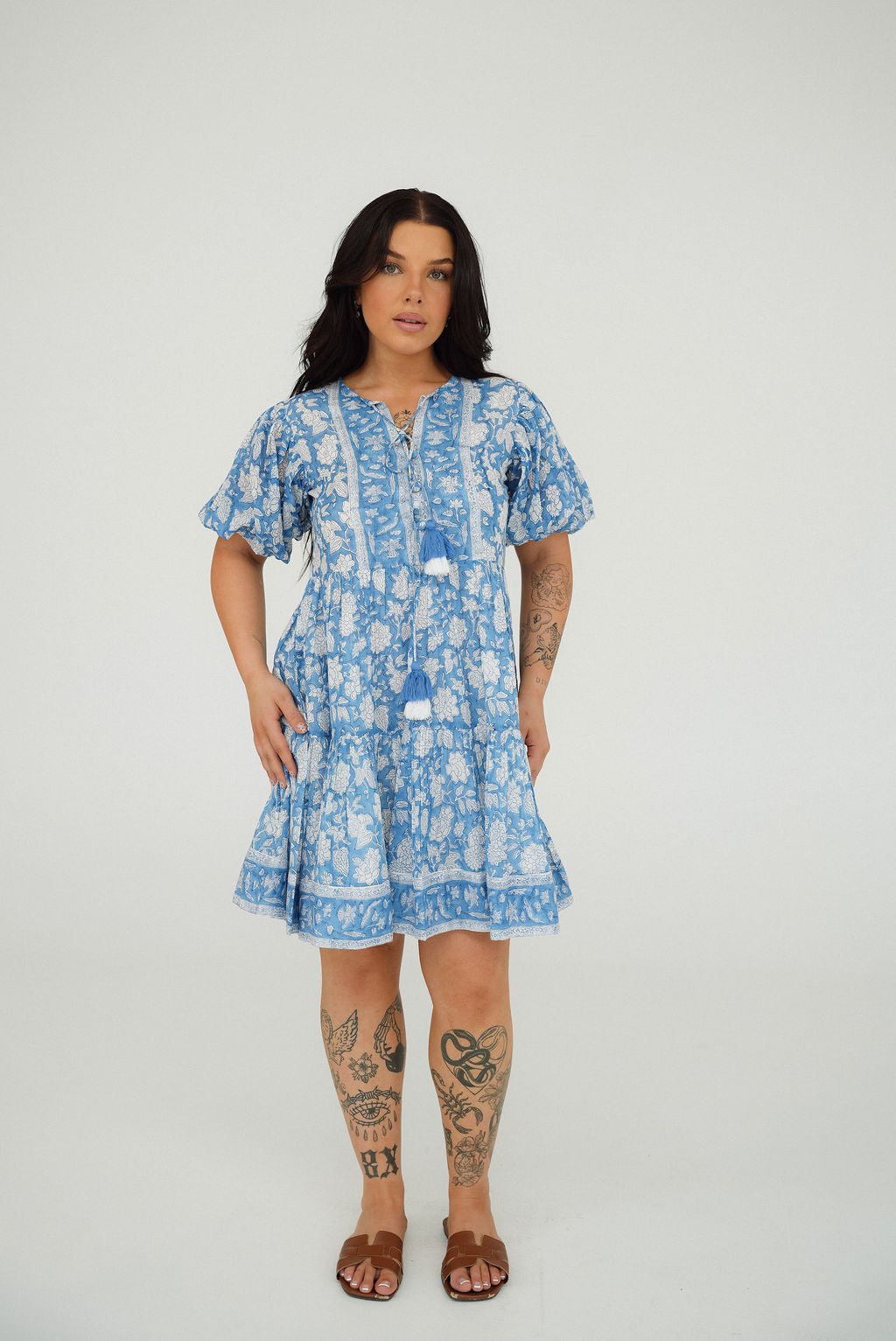 Block Print Mini Dress