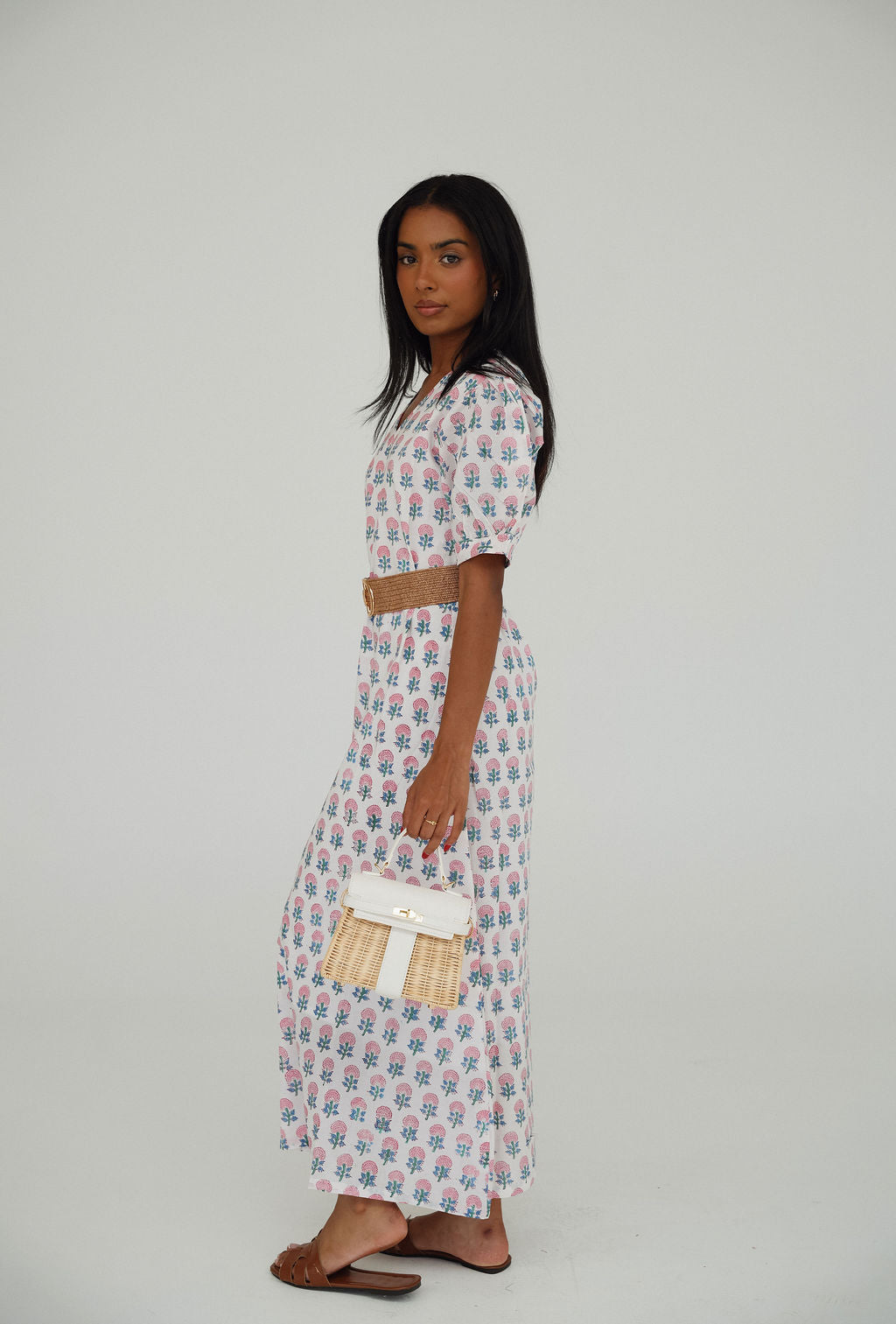 Bohemian Block Print Maxi Dress