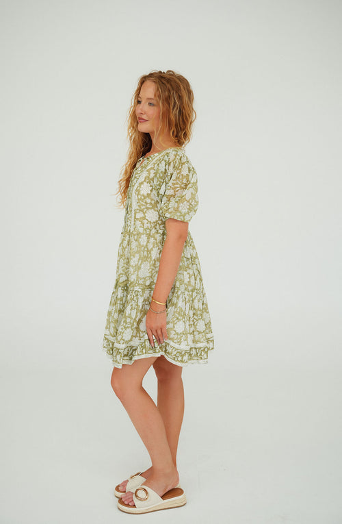 Block Print Mini Dress